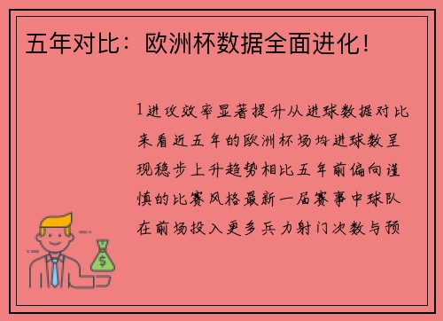 五年对比：欧洲杯数据全面进化！